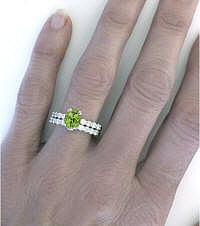 Genuine Peridot Engagement Rings