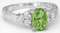 Vintage August Birthstone Rings in 14k white gold