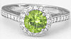 Round Peridot Diamond Engagement Ring