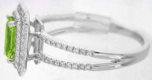 Diamond Engagement Ring with Peridot