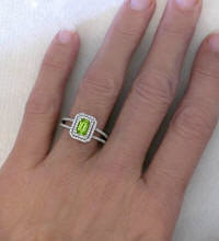 Hand View of Peridot Engagement Ring from MyJewelrySource