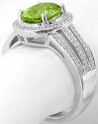 August Birthstone Rings with Diamonds in 14k white gold