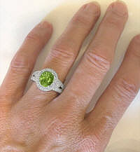 Natural Peridot Ring in 14k in 14k yellow gold