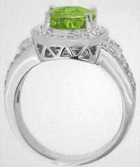Round peridot band ring in 14k yellow gold