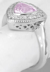 Unique Trillion Cut Light Pink Sapphire Rings