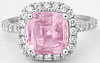 Cushion Cut Pastel Pink Sapphire Rings in 14k
