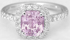 Light Pink Sapphire Ring in 14k white gold