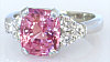 Cushion Cut Pink Sapphire and Diamond Ring in 14k whtie gold