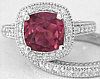 2.90 ctw Pink Tourmaline and Diamond Engagement Ring in 14k white gold