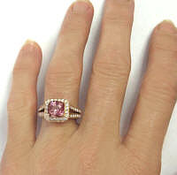 One of a Kind Pink Tourmaline Ring in gold