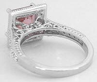 8mm Princess Cut Pink Tourmaline Engagement Ring