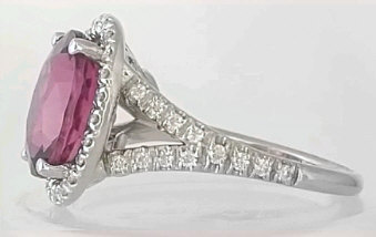 Unique Pink Tourmaline Rings in 14k white gold