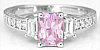 Radiant Cut Light Pink Sapphire Rings