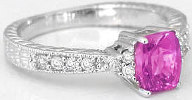 1.51 ctw Hot Pink Sapphire Rings in 14k