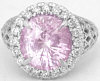 7.02 carat Pink Sapphire and Diamond Ring in 14k white gold