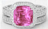 4.02 ctw Pink Sapphire and Diamond Ring in 14k white gold