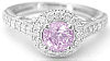 Round Light Pink Sapphire and Diamond Halo Ring in 14k white gold