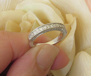 Platinum Diamond Engagement Semi Mount Band in platinum