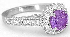 White Gold Unheated Purple Sapphire Ring in gold