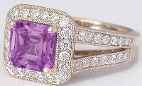  Magenta Sapphire Ring in 14k rose gold