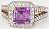 Magenta Purple Sapphire Engagement Ring in 14k rose gold