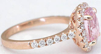 Rose Gold Light Pink Sapphire Diamond Ring in gold