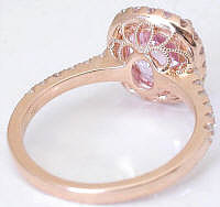 Diamond Halo Light Pink Sapphire Rings in 18k