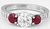 Diamond and Ruby Engagement Ring in 14k