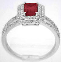 Ruby and Diamond Ring in 14k in 14k white gold