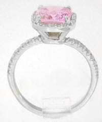 Cushion Cut Light Pink Sapphire and Diamond Rings