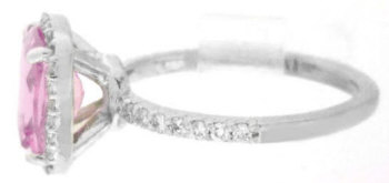 Pastel Pink Sapphire Diamond Rings in 14k white gold