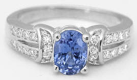 White Gold Ceylon Sapphire Engagement Ring