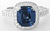 Cushion Dark Blue Sapphire Rings 18k