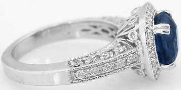 Antique Sapphire Rings in 18k White Gold in 14k white gold