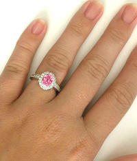 Pink Sapphire and Diamond Rings in 14k white gold