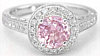 Round Light Pink Sapphire Rings in white gold
