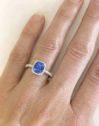 September Birthstone Promise Rings in 14k gold in 14k white gold