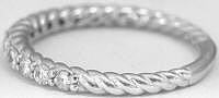 Rope Detail Diamond Ring in 14k white gold