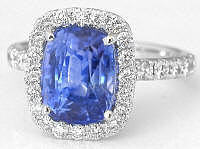 Fine Quality Ceylon Sapphire and Diamond Rings in 14k