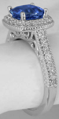Filigree Ceylon Sapphire Diamond Rings