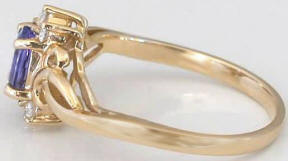 Oval Tanzanite Diamond Promise Ring