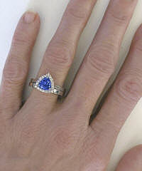 Tanzanite Engagement Rings and Matching Band in 14k white gold