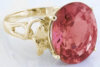 Pink Tourmaline Solitaire Rings in Yellow Gold