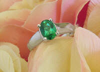 Oval Natural Seafoam Green Tourmaline Solitaire Ring in white gold