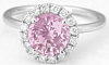 Unheated Light Pink Sapphire Round Diamond Rings