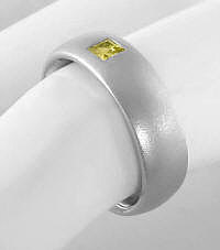 3mm Princess Cut Yellow Sapphire Wedding Ring