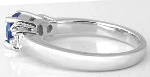 White Blue Sapphire Ring in 14k White Gold