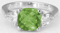 Past Present Future Diamond Alternative Peridot Engagement Rings