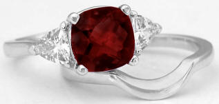 Garnet and White Sapphire Engagement Rings