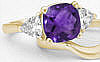 Amethyst Non Diamond Engagement Ring in 14k Yellow Gold